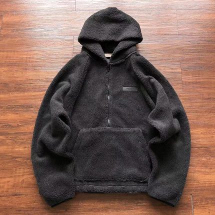 Essential Fog Fleece Black Hoodie