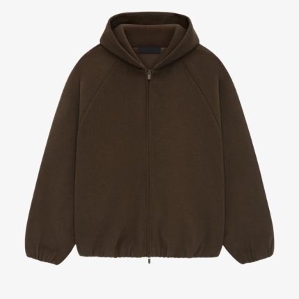 Brushed Pullover Hooded Bomber - Brown